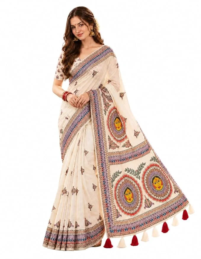 Rarely Worn Blue Semi Silk Saree